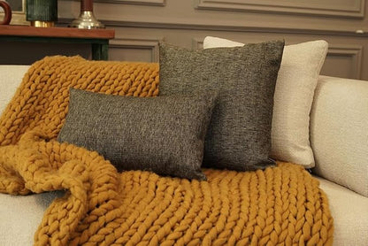 Haven & Glow Decorative Throw Pillow Cover – Rectangular Cushion Case with Zipper | Modern Sofa, Couch & Bed Accent Pillow Covers for Room, Bedroom & Home Decor | 20 x 12 inches – Silver Brown – 2 Pc