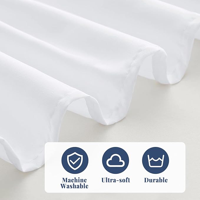 Queen Bed Skirt, Elastic Wrap Around Bed Skirt Queen Size, Bed Skirts for Adjustable Bed, Easy Fit with 14" Drop Length Tailored Drop Dust Ruffle (White)