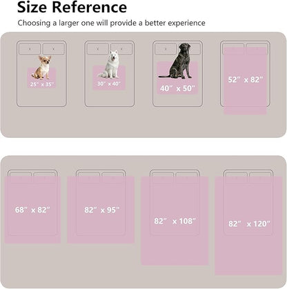 Waterproof Blanket for Couch, Leak Proof Dog Bed Blankets Reversible, Pet Throw Sofa Furniture Protector Machine Washable-68 x82,Purple+Cream