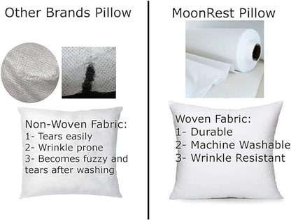MoonRest® 12x18 Inch Synthetic Down Alternative Rectangle Pillow Insert Form Stuffer for Sofa Shams, Decorative Throw Pillow, Cushion and Bed Pillow Stuffing - Hypoallergenic 12“X 18”