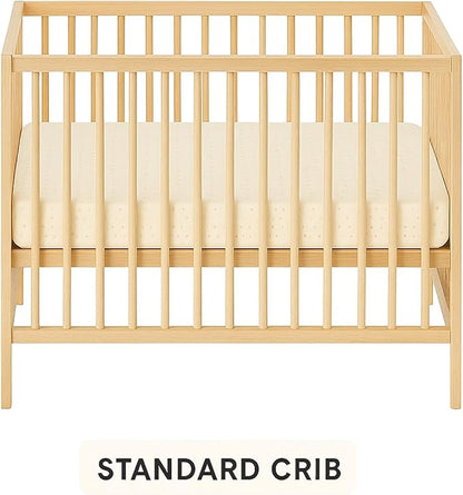 Organic Cotton Crib Mattress Protector (Water-Resistant) - Breathable Fitted Liner Pad, GOTS-Certified, Hypoallergenic, USA Made - Full Standard Crib 52"x28" - Pack of 1