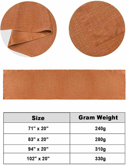 Vintage Orange Linen Burlap Bed Runners for Bedroom Hotel,Decorative Bedding Scarf Farm Fall Thanksgiving Bed End Blanket Bedding Runner Scarves for King Size Bed,102x20in