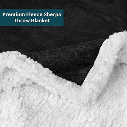 PAVILIA Sherpa Fleece Throw Blanket for Couch, Twin Size, Black, Plush Soft Fuzzy Sofa Blanket, Cozy Reversible Winter Throw for Women Men, 60x80 Inches