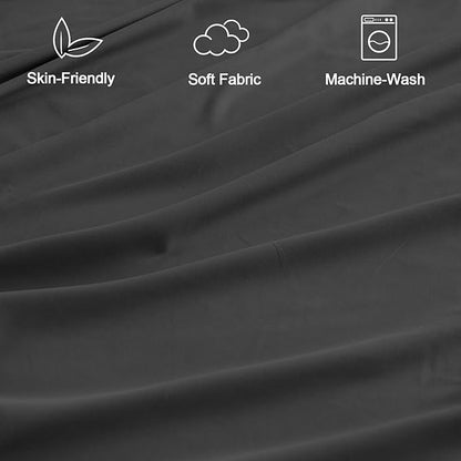 SPRINGSPIRIT RV Queen Sheets, Super Soft RV Short Queen Sheets for RV Camper, 4 Piece Bed Sheets Set Deep Pockets, Extra Soft and Breathable Bedding Sheets, Black