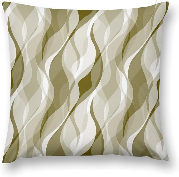 Light Green Throw Pillow Covers Abstract Ombre Light Green and Grey Striped Decorations for Bedroom Living Room Farmhouse Sofa Pillows Bed Couch 16x16 Inch