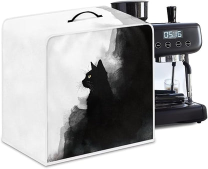 Coffee Maker Cover – Dust Protection Stain Resistant Washable Appliance Cover Kitchen Decoration Gifts For Coffee Lovers Ink-wash Cat Print
