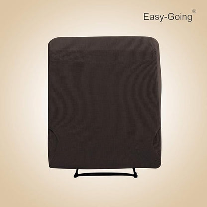 Easy-Going Recliner Stretch Sofa Slipcover Sofa Cover 4-Pieces Furniture Protector Couch Soft with Elastic Bottom Spandex Jacquard Fabric Small Checks(Recliner,Chocolate) Large