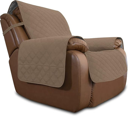 Easy-Going Sofa Slipcover Waterproof Oversized Recliner Chair Cover Non-Slip Fabric Couch Cover for Living Room Washable Furniture Protector for Pets Kids Children Dog Cat (Oversized Recliner, Camel)