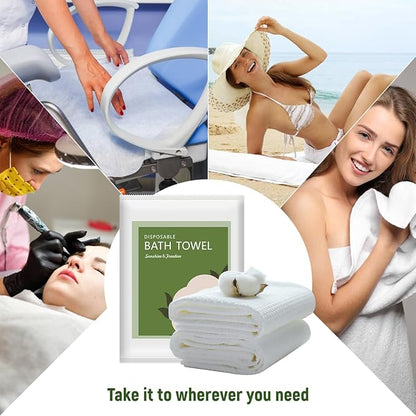 Disposable Bath Towels, 5pack 55" x 27.5" Ultra-Soft and Quick Dry Bath Towel, Portable Salon Towels for Travel Sauna Spa Beach Gym