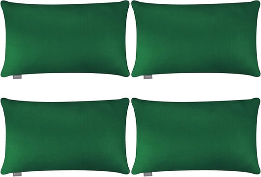 4-Pack 100% Cotton Lumbar Comfortable Solid Decorative Throw Pillow Case,Thmyo Rectangle Cushion Cover Pillowcase Sublimation Blank Pillow Covers DIY Pillow Covers(12x20inch/30x50cm, Christmas Green)