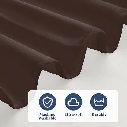Full Bed Skirt, Elastic Wrap Around Bed Skirt Full Size, Bed Skirts for Adjustable Bed, Easy Fit with 18" Drop Length Tailored Drop Dust Ruffle (Brwon)