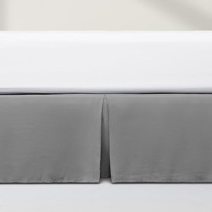 SONIVE King Bed Skirt,15" Drop Pleated Dust Ruffle,Classic Tailored Easy Fit Brushed Microfiber Skirts Hotel Quality Shrinkage & Fade Resistant Grey