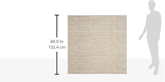 SAFAVIEH Vision Collection Area Rug - 5' Square, Cream, Modern Ombre Design, Non-Shedding & Easy to Clean, Ideal for Living Room, Bedroom, Dining Space (VSN606F)