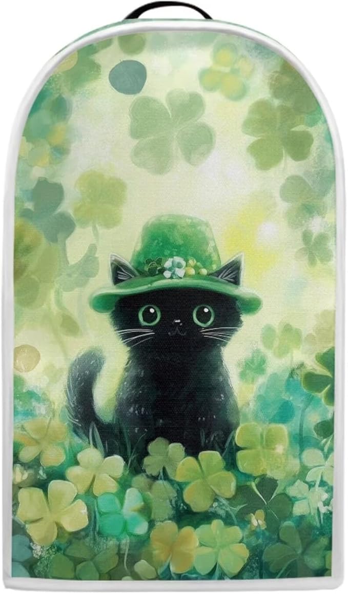 Talayituse Cat Shamrock Print Blender Dust Cover, Fingerprint Protection Cover for Stand Mixer or Coffee Machine, Home Kitchen Appliance Covers for Stain Dust Resistant Supplies St Patrick's Day Decor