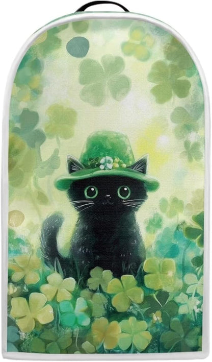 Talayituse Cat Shamrock Print Blender Dust Cover, Fingerprint Protection Cover for Stand Mixer or Coffee Machine, Home Kitchen Appliance Covers for Stain Dust Resistant Supplies St Patrick's Day Decor