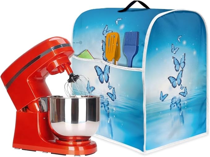 Butterfly Stand Mixer Cover Dust Protective Blue Stand Mixer Covers For Kitchen Aid 4.5-5 Quart Mixers Dustproof Cloth Cover for Small Appliance Protector 2025