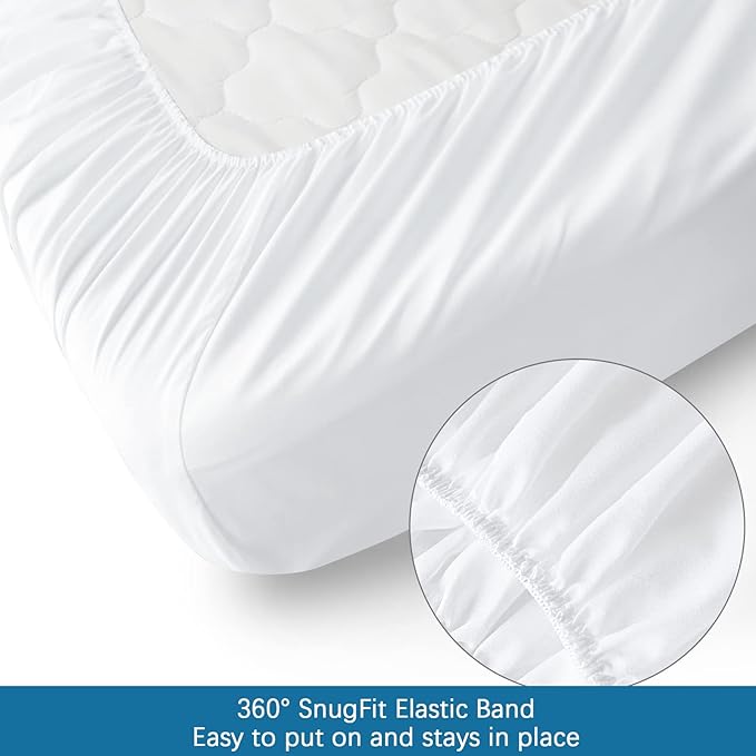 SPRINGSPIRIT Cot Sheets 30" x 75" x 9", 4 Piece Cot Sheet Set (2 Pack), Cot Size Fitted Sheets with Narrow Twin/Camp Bunk/Rvs Bunk/Guest Beds/Trifold Mattress, White