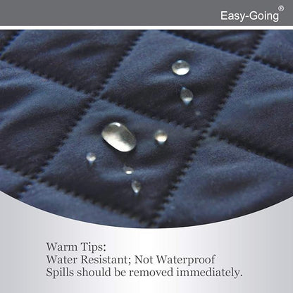 Easy-Going Futon Sofa Slipcover - Reversible Armless Couch Cover - Water Resistant for Pets & Kids (Dark Blue/Light Blue)