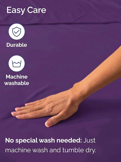 Extra Deep Cal King Fitted Sheet - Hotel Luxury Single Fitted Sheet Only - Easily Fits 18 inch to 24 inch Mattress - Ultra Soft, Wrinkle & Fade Free w/Extra Deep Pockets - Breathable & Comfy - Purple