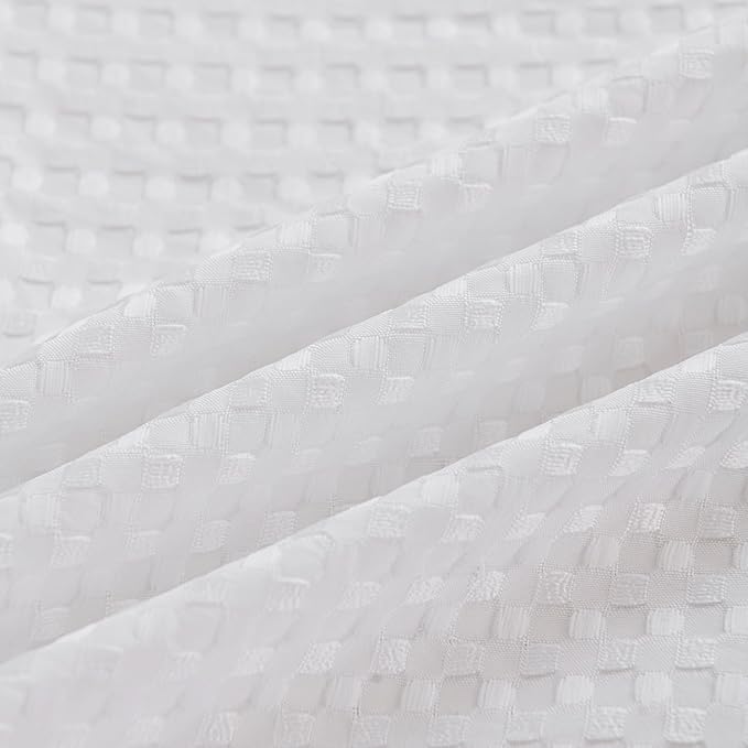Queen Bed Skirt, Pleated Waffle Weave Bed Skirt with Split Corners, Tailored Dust Ruffle 16 Inch Drop Easy Fit, Machine Washable (White, Queen - 16" Drop)