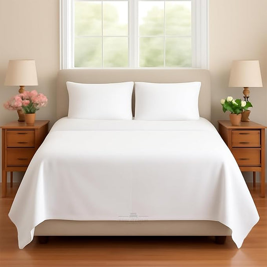 Sleeper Sofa 4 Piece Bed Sheet Set Premium Quality 100% Cotton 500 Thread Count, Smooth & Super Soft Sateen Weave, Extra Soft Bed Sheets, Wrinkle Free, 6 Inch Deep Pocket (Full, White)