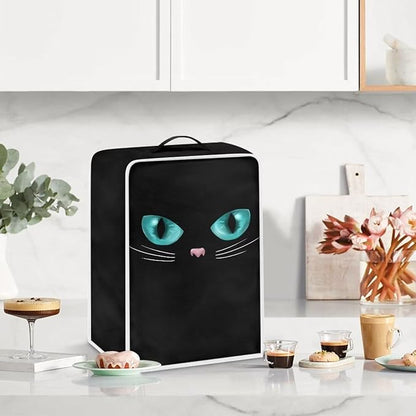 Mumeson Black Cat Coffee Maker Cover Kitchen Stand Mixer or Coffee Maker Covers Waterproof Dust Cover Kitchen Appliance Case Kitchen Tool with Top Handle