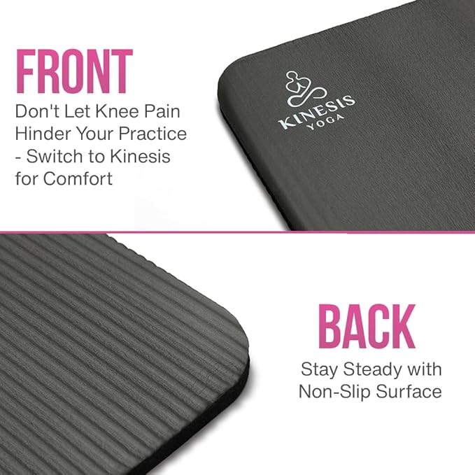 Knee Pad Cushion - 0.6 inch (15mm) Thick Exercise Knee Pad for Pain Free Yoga - Perfect Companion for Home Workout - Easy on the Knees, Elbows, Wrists and Back (Does Not Include Yoga Mat)