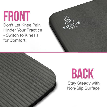 Knee Pad Cushion - 0.6 inch (15mm) Thick Exercise Knee Pad for Pain Free Yoga - Perfect Companion for Home Workout - Easy on the Knees, Elbows, Wrists and Back (Does Not Include Yoga Mat)