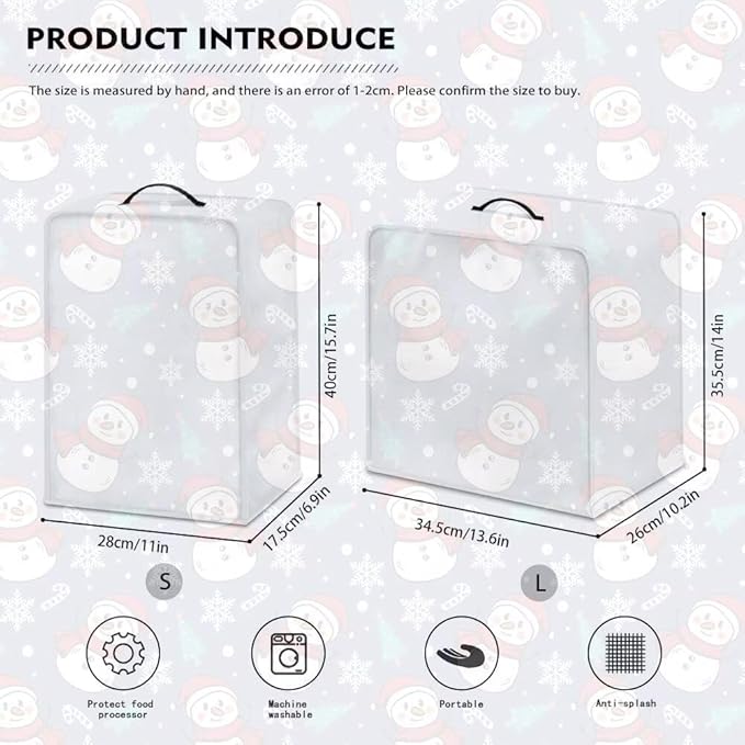 Cute Snowman Coffee Maker Cover Christmas Dustproof Coffee Machine Protection with Handles