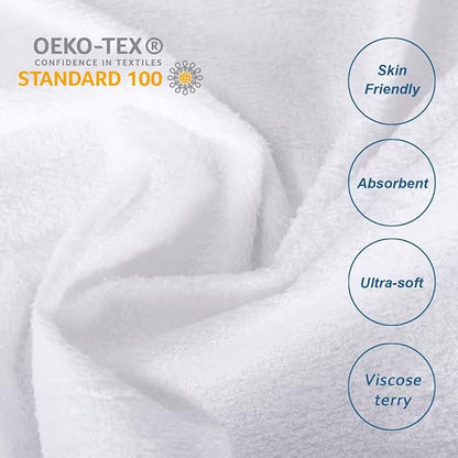 Full Size Mattress Protector Waterproof,Smooth Top Mattress Protector for Kids,Breathable Skin Friendly and Noiseless Fitted Sheet,Viscose Terry Mattress Cover