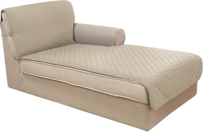U-NICE HOME Sectional Couch Cover for Dogs Chaise Lounge Reversible Sofa Cover Furniture Protector Cover for Pets with Elastic Adjustable Strap (Chaise Lounge, Sand/Beige)