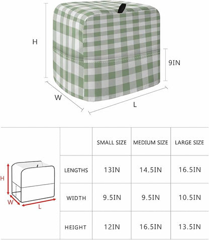 Green Plaid Stand Mixer Dust Cover with Storage Pocket & Handles, Fits All Tilt Head & Bowl Lift Modern Minimalism Kitchen Appliance Cover Organizer Buffalo Checked Art Bag Accessories, 6-8 Quart