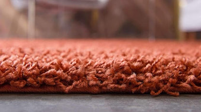Unique Loom Solid Shag Collection Area Rug (5' 1" x 8' Rectangle, Terracotta)
