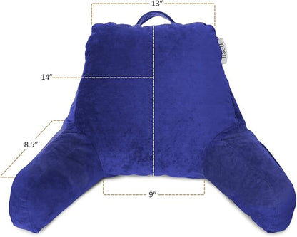 Nestl Reading Pillow for Kids & Teens with Shredded Memory Foam, Backrest Pillows for Reading, Watching, and Gaming, Use on The Couch, Bed, or Floor, Adjustable Support with Washable Cover Royal Blue