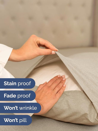 Extra Deep Pocket Queen Sheet Set - 4 Piece Breathable & Cooling Bed Sheets - Hotel Luxury Sheet Set - Soft, Wrinkle Free and Comfy - Fits Extra Deep Mattresses - Deep Pocket Heathered Beige Sheets