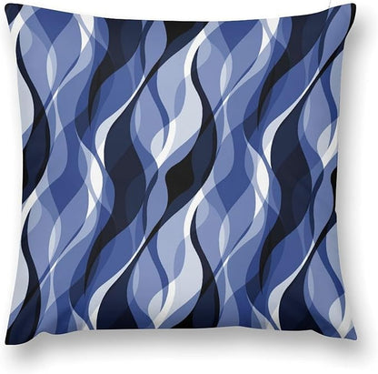 Navy Blue Throw Pillow Covers Modern Abstract Black and Blue Striped Decorations for Bedroom Living Room Farmhouse Sofa Pillows Bed Couch 22x22 Inch