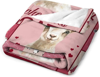 Goat Blanket Just A Girl Who Loves Goats Sheep Lamb Print Throw Blankets for Sofa Stuff Decor Soft Cozy Fleece Plush Flannel Gifts for Baby Kids Women Adults Lover 60"x80"