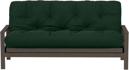 Royal Sleep Products by The Futon Factory 6 inch Foam Futon Mattress - Solid Hunter Green Cover - Full Size - CertiPUR Certified Foams - Made in USA - (Frame not Included)