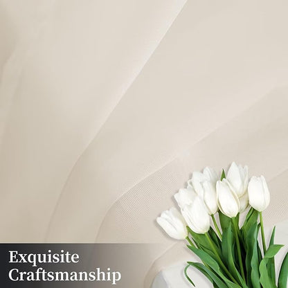 Sheer Curtains 72 Inches Long 2 Panels, Rod Pocket Short Curtain for Kitchen, Bedroom, Cafe Window(Ivory 38" W x 72" L)