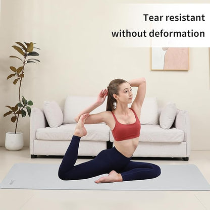HAHE Yoga Mat Thick (8MM,1/3"), Eco-Friendly POE Non Slip Yoga Mat, High Rebound & Shock Absorption, Anti-Tear & Sweat-Resistant for Yoga, Fitness, Home, Workouts, Large Pilates Mats 72"x24" with Carrying Strap
