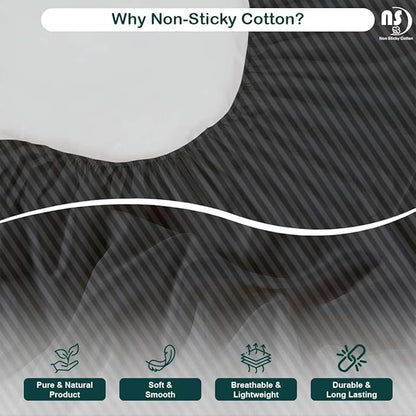 NON Sticky cotton Full Size Sleeper Sofa Sheets, 4 Piece Egyptian Cotton Bed Sheet Set for Sofa Bed, 7" Deep Pocket for Pull Out Couch Mattress, 54" x 75", Dark Grey Stripe, Soft & Breathable