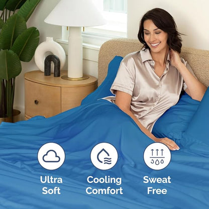 Extra Deep Pocket Queen Sheet Set - 4 Piece Breathable & Cooling Bed Sheets - Hotel Luxury Sheet Set - Soft, Wrinkle Free & Comfy - Easily Fits Extra Deep Mattresses - Deep Pocket Royal Blue Sheets