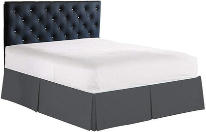 Bed Skirt - 100% Cotton 800 Thread Count Box Pleated Bed Skirt - Luxury Pleated Dust Ruffle, Hotel Quality Modern Bed Skirt, Easy Fit with 12 Inch Tailored Drop, RV Bunk 42X80, Dark Grey