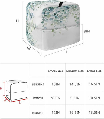 Eucalyptus Leaves Stand Mixer Dust Cover with Storage Pocket & Handles, Fits All Tilt Head & Bowl Lift Spring Botanical Vines Kitchen Appliance Cover Organizer Watercolor Bag Accessories, 6-8 Quart
