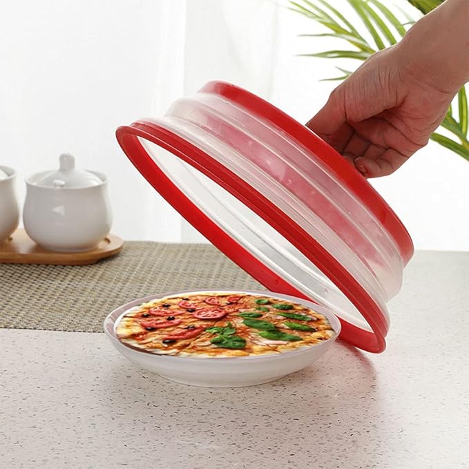 Collapsible Microwave Splatter Cover, 10.5 Inch, Dishwasher-safe, Microwave Plate Cover With Steam Vent，BPA-Free Silicone & Plastic (yellow)