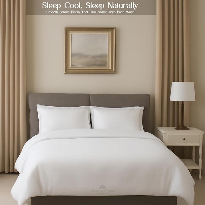 Sleeper Sofa 4 Piece Bed Sheet Set Premium Quality 100% Cotton 500 Thread Count, Smooth & Super Soft Sateen Weave, Extra Soft Bed Sheets, Wrinkle Free, 8 Inch Deep Pocket (Queen, White)