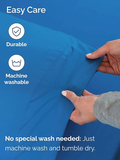 Extra Deep Twin Sheet Set - 4 Piece Breathable & Cooling Sheets - Hotel Luxury Bed Sheets Set - Easy & Secure Fit - Soft, Wrinkle Free & Comfy Sheets Set - Royal Blue Sheet Set with Extra Deep Pockets