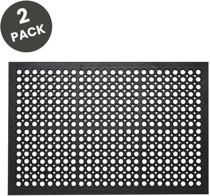 Envelor 2-Pack Anti Fatigue Rubber Floor Mat Non-Slip Restaurant Mats Floors Bar Drainage Doormat Door Mat Utility Garage Home Anti Slip Entrymat 36 x 60 Inches