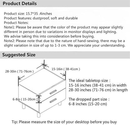 Simple Bedside Table Tassel Cover Cloth, Tablecloth Cover Towel, Suitable for Bedside Table TV Microwave Washing Machine Refrigerator Dust Cover (Light Blue, 15.7 * 35.4 inches)
