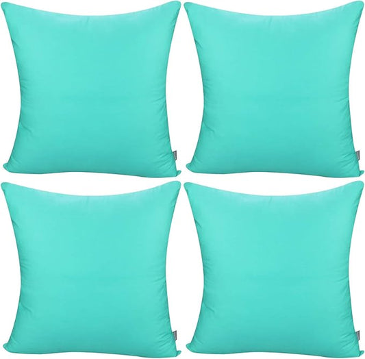 4-Pack 100% Cotton Comfortable Solid Decorative Throw Pillow Case,Thmyo Square Cushion Cover Pillowcase Sublimation Blank Pillow Covers DIY Throw Pillowcase for Sofa Bedroom(16x16 inch/ 40x40cm,Green)